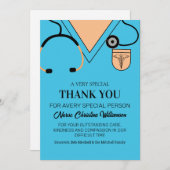 キュートブルースクラブナースサンキューカード 招待状 (正面/裏面)