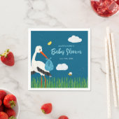 キュートブルーストークベビーシャワーカスタム スタンダードカクテルナプキン (インサイチュ)