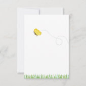 キュートブルーストークベビーシャワーサンキューカード サンキューカード (裏面)