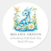 キュートブルーターコイズグリーンドラゴンパーソナライズされた