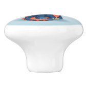 キュートブルーチビ（小さくかわいく書いた感じ）ドラゴンセラミックノブ セラミックノブ (側面)