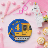 キュートブルーチルドレン建築誕生日 ペーパープレート (パーティー)