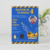 キュートブルーチルドレン建築誕生日 招待状 (スタンド正面)