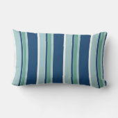 キュートブルーティール（緑がかった色）ターコイズグリーンハワイアンフローラ ランバークッション (裏面)