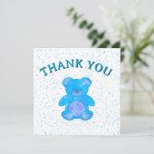 キュートブルーテディベアカスタム サンキューカード (スタンド正面)