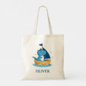 キュートブルーディノボートキャプテン トートバッグ (裏面)