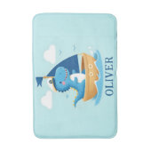 キュートブルーディノボートキャプテン バスマット (正面縦)