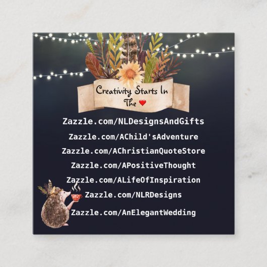キュートブルーデザイン スクエア名刺 (正面)