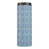 キュートブルーデニムハートパターンモノグラム タンブラー (裏面)