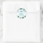 キュートブルーデュラサファリ誕生日 ラウンドシール (バッグ)