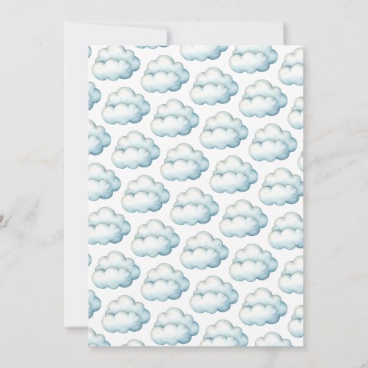 キュートブルートレイン子供の誕生日 招待状 (裏面)