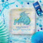 キュートブルードラゴンボーイズベビーシャワー紙プレート ペーパープレート (パーティー)