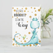 *~*キュートブルードラゴン男の赤ちゃんシャワー招待状 招待状 (スタンド正面)