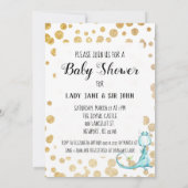 *~*キュートブルードラゴン男の赤ちゃんシャワー招待状 招待状 (裏面)