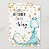 *~*キュートブルードラゴン男の赤ちゃんシャワー招待状 招待状 (正面/裏面)