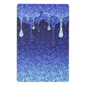 キュートブルーネイビーグリッタードリップスモノグラム ミニクリップボード (裏面)