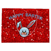 キュートブルーバニーハッピーイースター ラージペーパーバッグ (裏面)