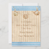 キュートブルーバニー男の赤ちゃん誕生 案内状 (裏面)