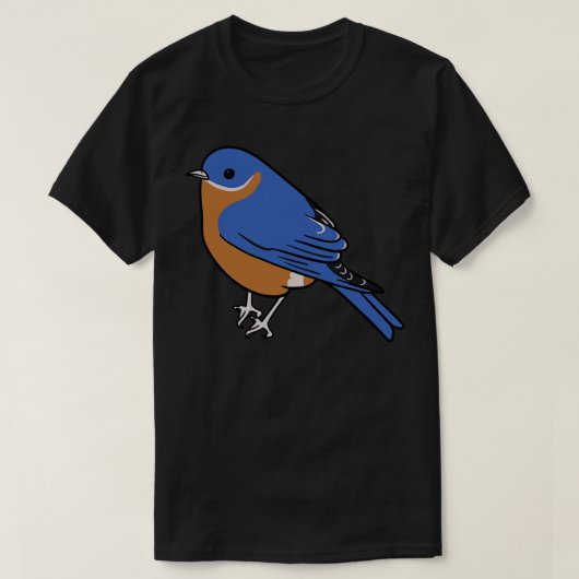 キュートブルーバードイラストレーション Tシャツ (デザイン正面)