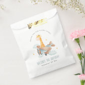 キュートブルーフライオーバーキリン動物飛行機誕生日 フェイバーバッグ (封をした状態)