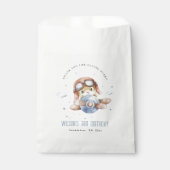 キュートブルーフライオーバーテディアニマル飛行機誕生日 フェイバーバッグ (正面)