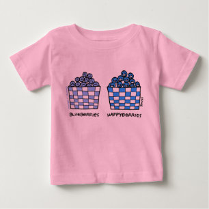 キュートブルーベおもしろいリーズハッピベリーズベビーアウターウェア ベビーTシャツ