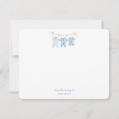 キュートブルーベビーウェア男の赤ちゃんサンキューカード サンキューカード (正面)