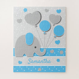 キュートブルーベビーゾウ ジグソーパズル