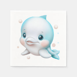 キュートブルーベビードルフィン スタンダードカクテルナプキン