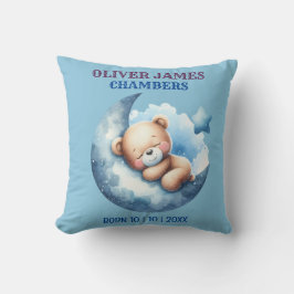 キュートブルーベビーベアクレセントムーン クッション