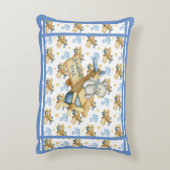 キュートブルーベビーベアーボーイフライト子供部屋デコール アクセントクッション (裏面(縦))