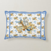 キュートブルーベビーベアーボーイフライト子供部屋デコール アクセントクッション (裏面)