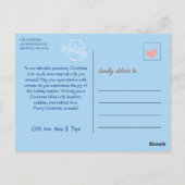 キュートブルーベビーペンギン子供へクリスマスホリデー ポストカード (裏面)