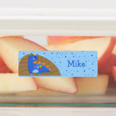 キュートブルーベビー恐竜きらめく星 ラベル (貼付)