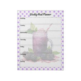 キュートブルーベリーウィークリーミール ノートパッド