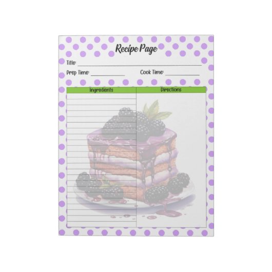 キュートブルーベリーレシピ ノートパッド (回転)