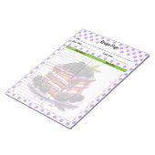 キュートブルーベリーレシピ ノートパッド (アングル)