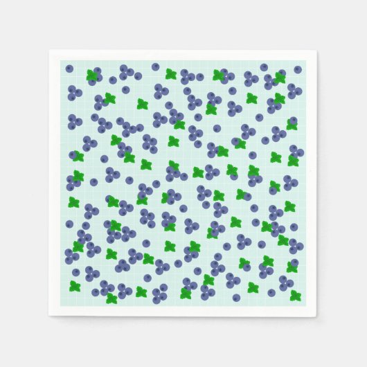 キュートブルーベリー紙ナプキンス スタンダードカクテルナプキン (正面)