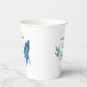 キュートブルーホエールイエローフローラ誕生会 紙コップ (左)