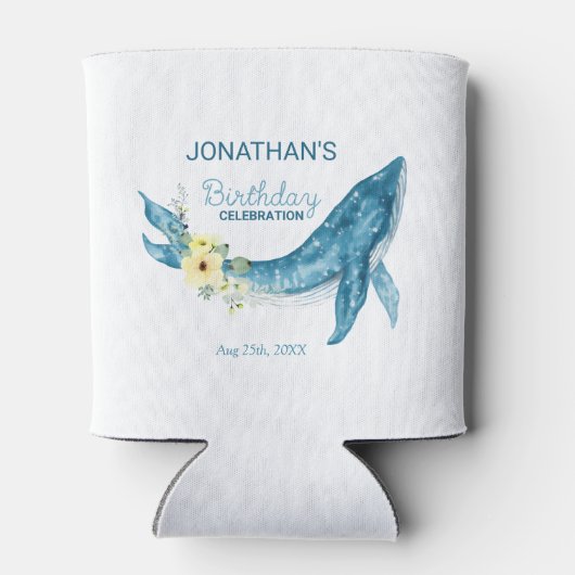 キュートブルーホエールイエローフローラ誕生会 缶クーラー (裏面)