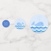 キュートブルーホエールベビーシャワー紙吹雪 コンフェッティ (正面)