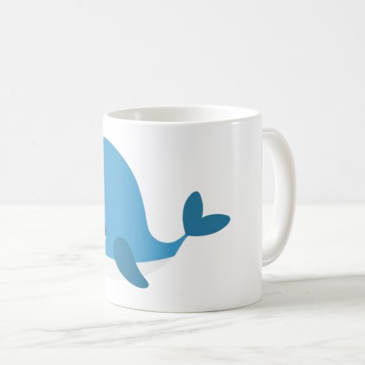 キュートブルーホエールマグ コーヒーマグカップ (正面右)