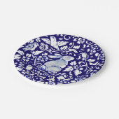 キュートブルーホワイトウサギシッティングバニーデダムデルフト ペーパープレート (アングル)