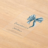 キュートブルーボウガーリーキンセアニェラ誕生日 アクリル招待状 (レイダウン)