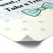 キュートブルーボウタイパーティー標識 ポスター (角)