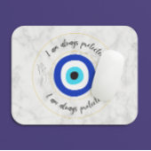 キュートブルーマーブルギリシャアイズ金ゴールドタイポグラフィ マウスパッド