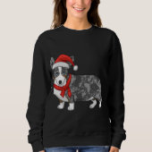 キュートブルーメルレカーディガンコルギクリスマスサンタハット スウェットシャツ (正面)