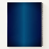 キュートブルーモダングリッタードリップスモノグラム ノートブック (裏面)