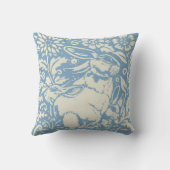 キュートブルーラビットベビーバニーパステル子供部屋デコール クッション (裏面)