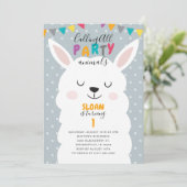 キュートブルーラマおもしろいフィエスタバースデーパーティー 招待状 (スタンド正面)